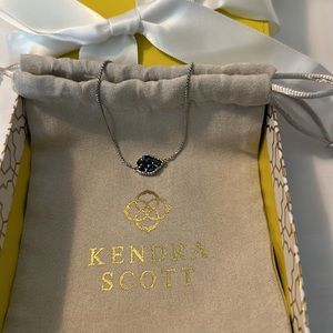 Kendra Scott Theo Silver Chain Adjustable Bracelet in Blue Drusy